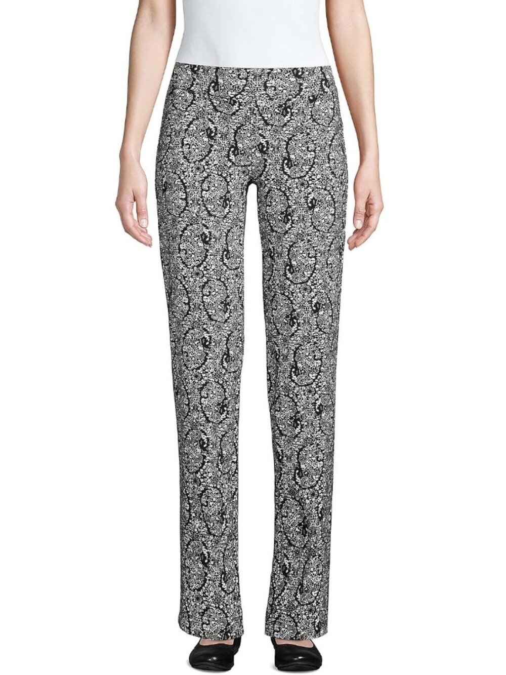 2/$30 Lands' End Starfish Mid Rise Straight Leg Elastic Waist Pullon Pant #A4377